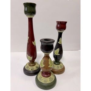 Vintage Anita Rosenberg Hand Painted Candlesticks -Set of 3